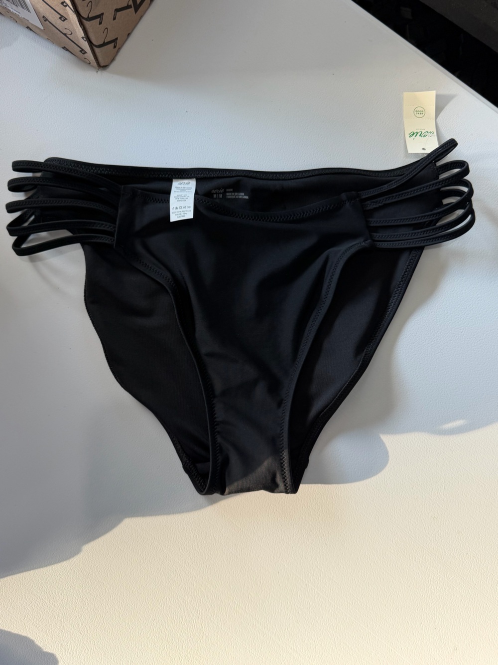aerie Black Multi-Strap Bikini Bottom